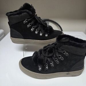 Cougar Black Fur-Trimmed Sneakers